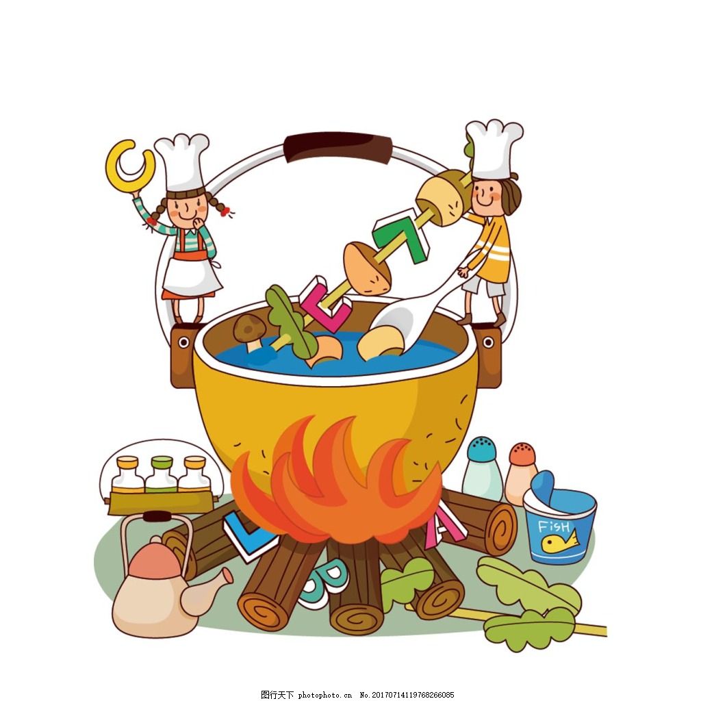 卡通廚師做飯元素圖片