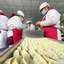 餃子工廠生產(chǎn)忙